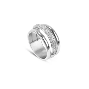 Anel One Silver Frost Crystal