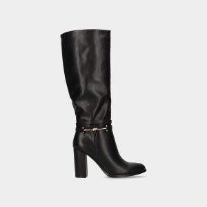 BOTA DE SALTO E CANO ALTO COM FECHO
