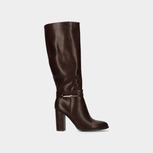 BOTA DE SALTO E CANO ALTO COM FECHO