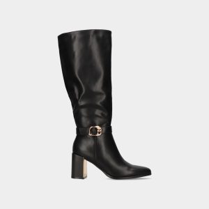 BOTA DE SALTO E CANO ALTO COM FECHO