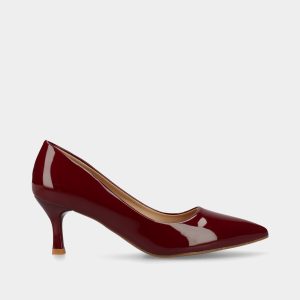 SAPATO DE SALTO STILETTO COM EFEITO VERNIZ