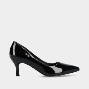 SAPATO DE SALTO STILETTO COM EFEITO VERNIZ