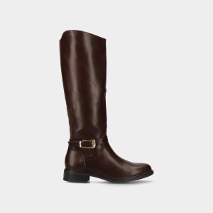 BOTA DE CANO ALTO COM FECHO E ELÁSTICO