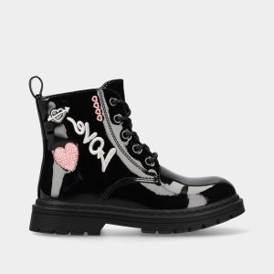 BOTA ESTILO MILITAR COM CORDÃO E FECHO