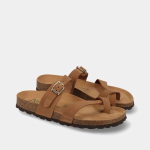 CHINELO ANATÓMICO DE DEDO EM PELE COM FIVELA