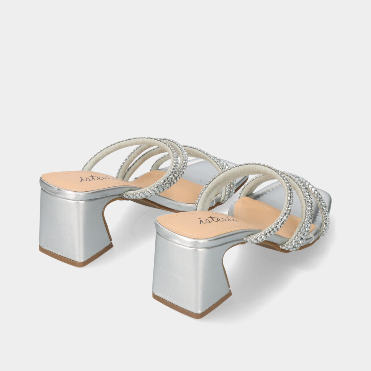 CHINELO MULE DE SALTO COM TIRAS EM CRISTAIS US - Image 5